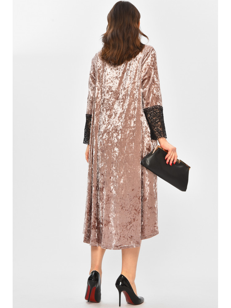 Платье женское однотонное бежевого цвета 8213 208714C