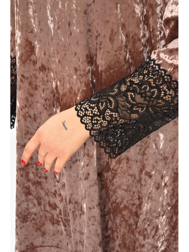 Платье женское однотонное бежевого цвета 8213 208714C