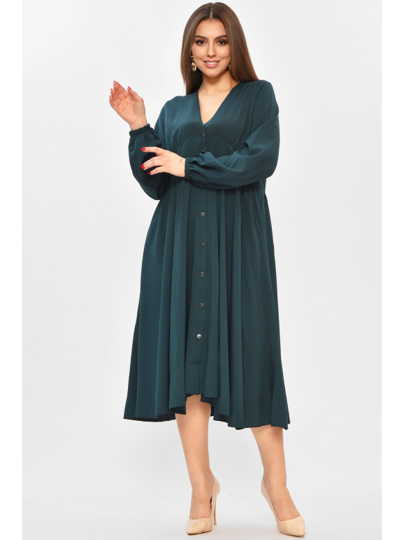 Сукня жіноча однотонна темно-зеленого кольору 8450 208721C