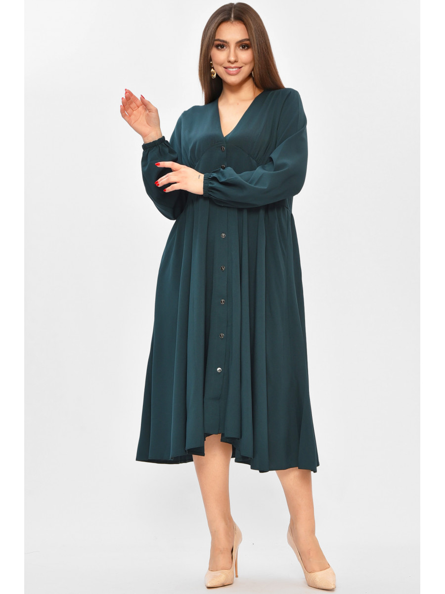 Сукня жіноча однотонна темно-зеленого кольору 8450 208721C