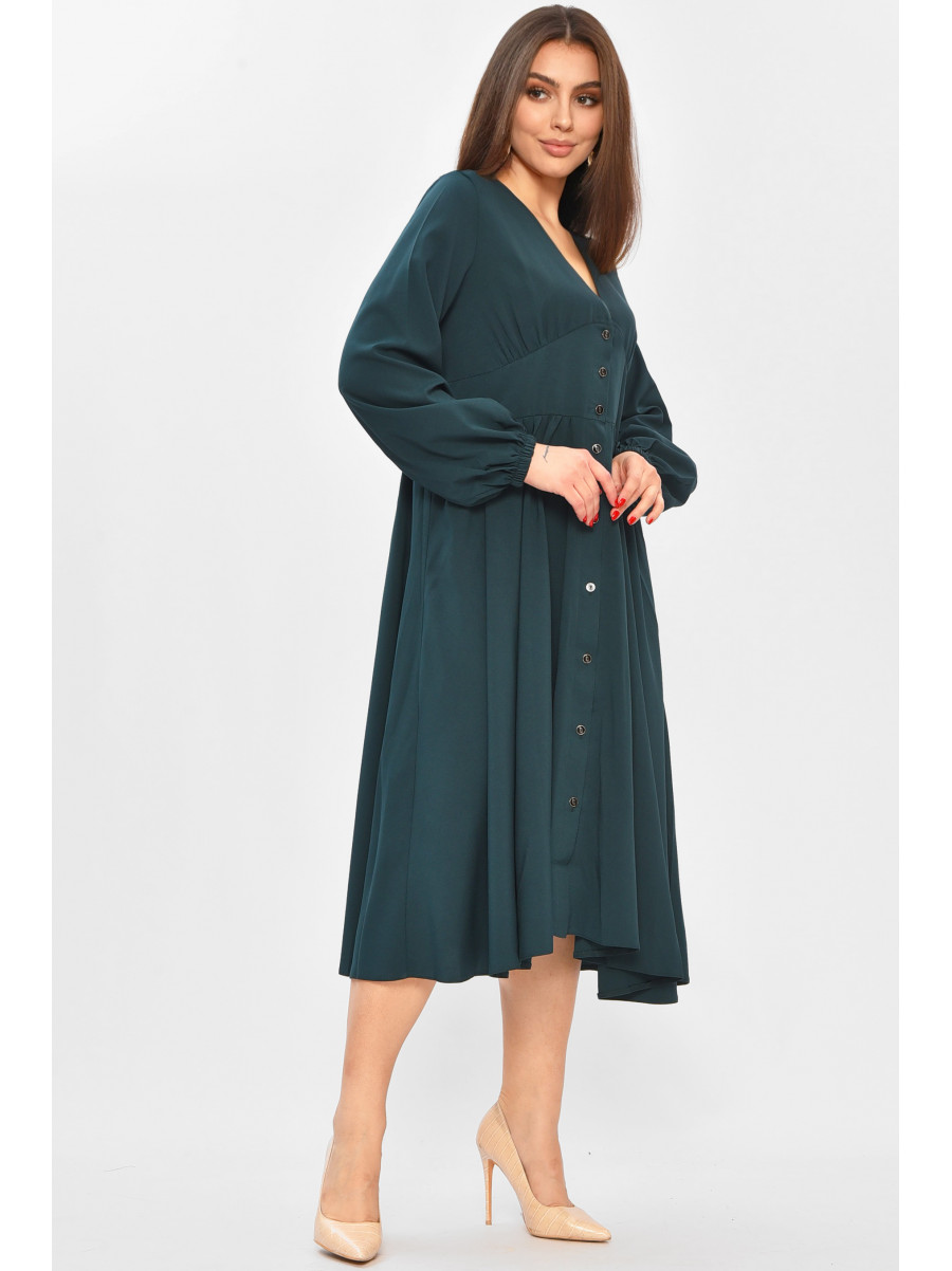 Сукня жіноча однотонна темно-зеленого кольору 8450 208721C