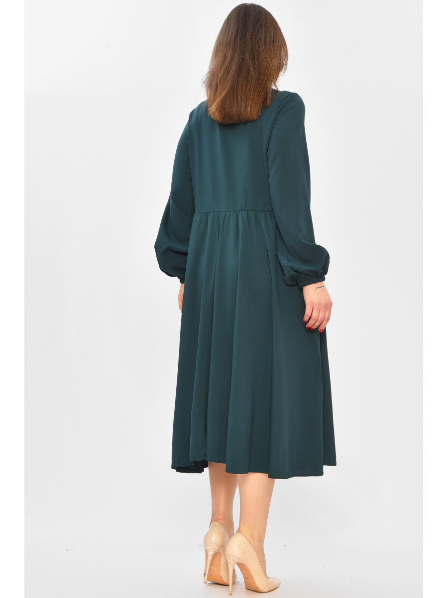 Сукня жіноча однотонна темно-зеленого кольору 8450 208721C