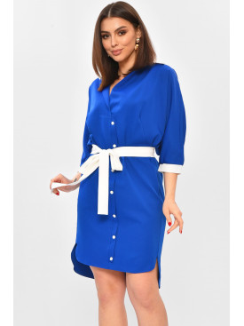 Платье женское однотонное синего цвета 8237 208722C