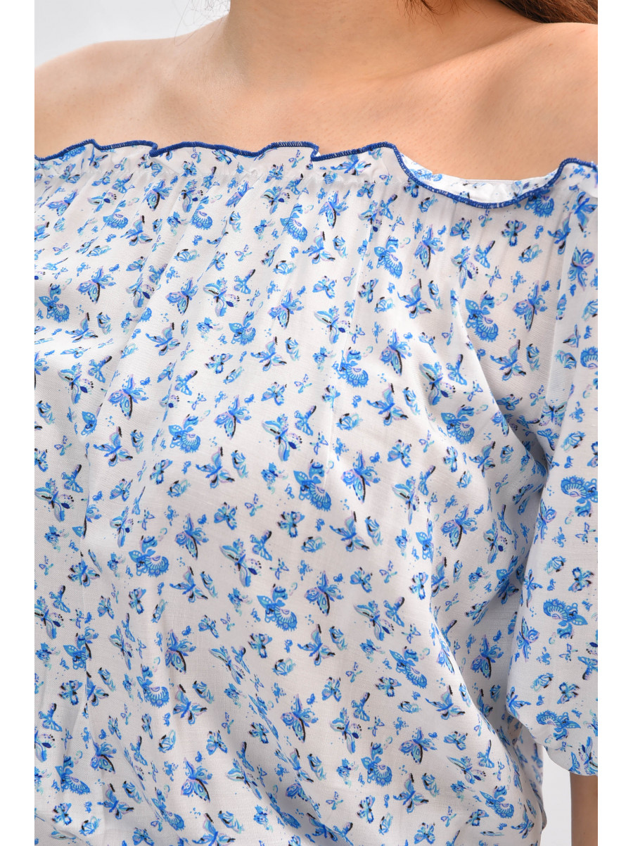 Платье женское белого цвета с принтом 8188 208723C