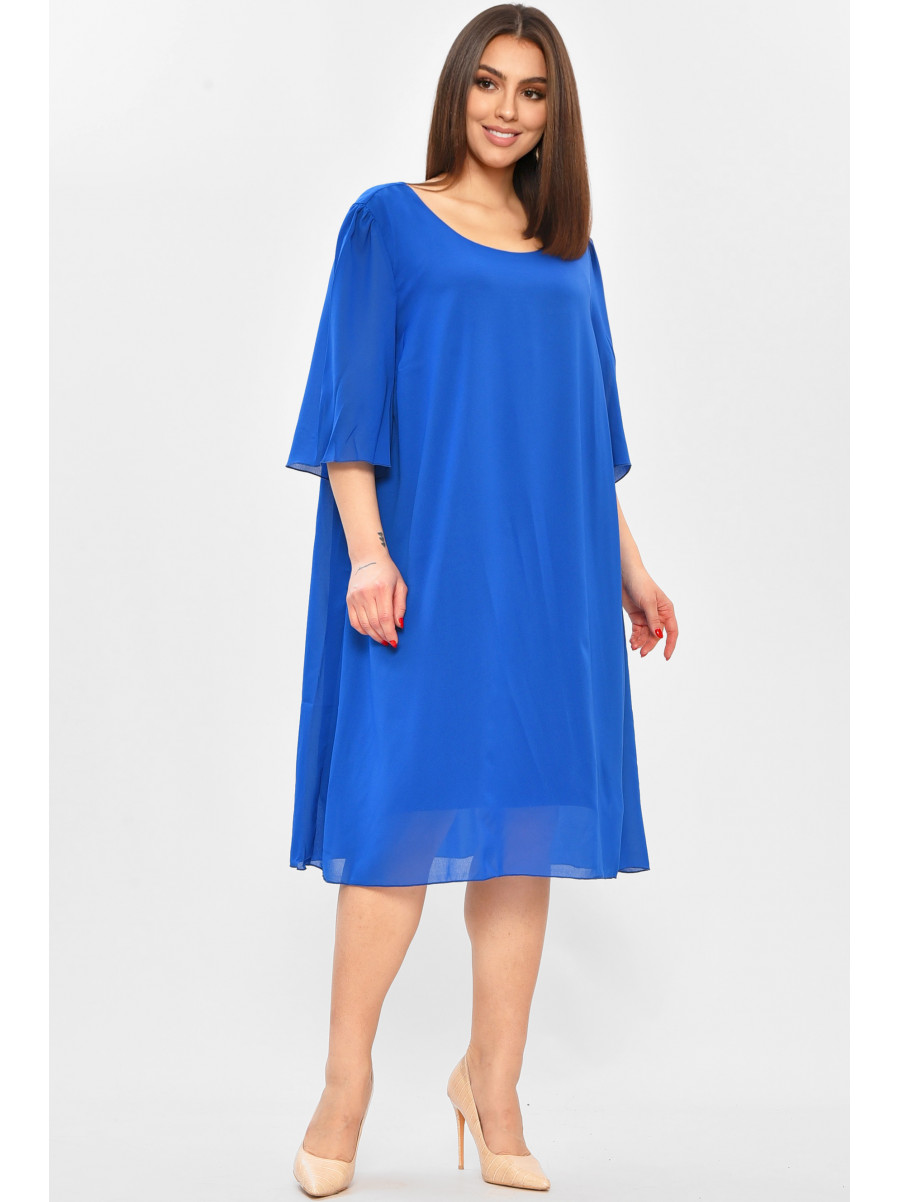 Платье женское однотонное синего цвета 8356 208726C