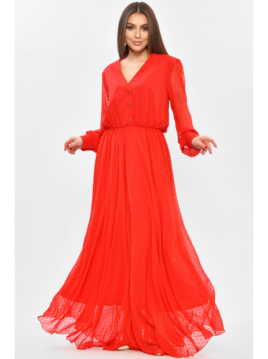 Сукня жіноча однотонна червоного кольору 208727C