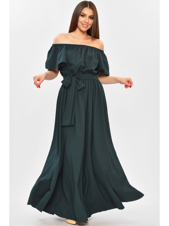 Сукня жіноча однотонна темно-зеленого кольору 8377 208728C
