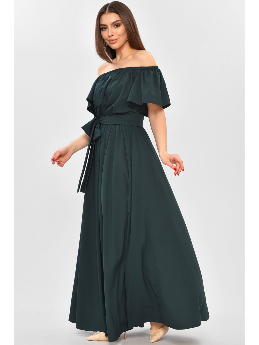 Сукня жіноча однотонна темно-зеленого кольору 8377 208728C