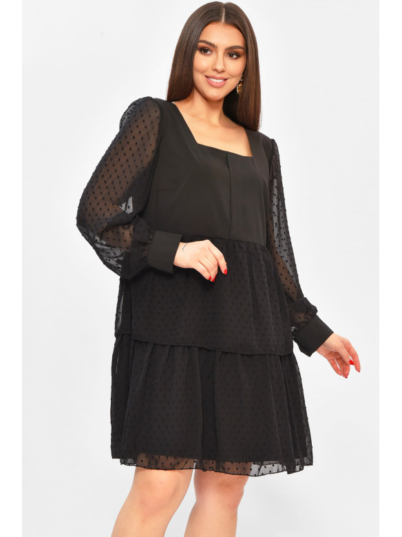 Сукня жіноча однотонна чорного кольору 8357 208729C