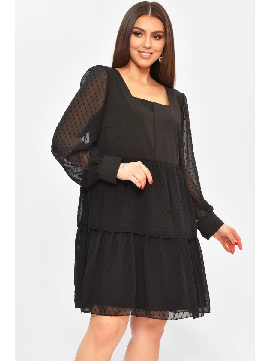 Сукня жіноча однотонна чорного кольору 8357 208729C