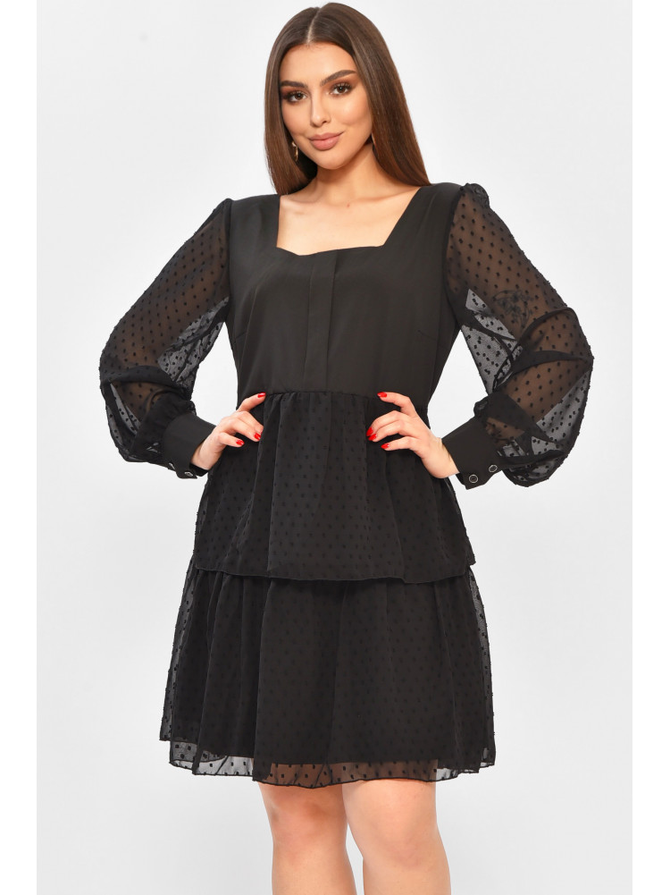 Сукня жіноча однотонна чорного кольору 8357 208729C