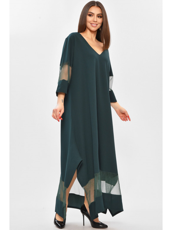 Сукня жіноча напівбатальна темно-зеленого кольору 8443 208731C