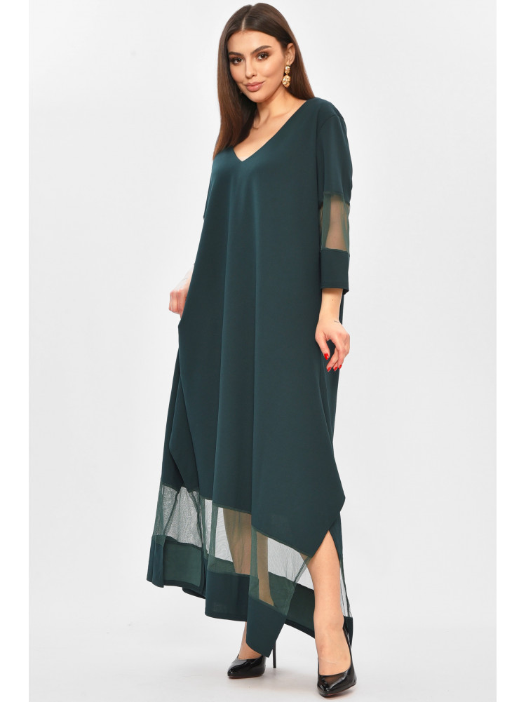 Сукня жіноча напівбатальна темно-зеленого кольору 8443 208731C