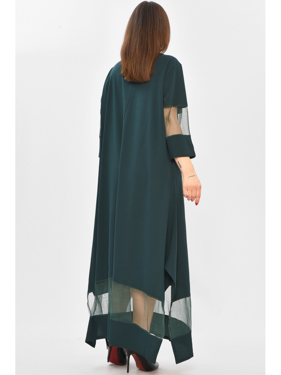 Сукня жіноча напівбатальна темно-зеленого кольору 8443 208731C