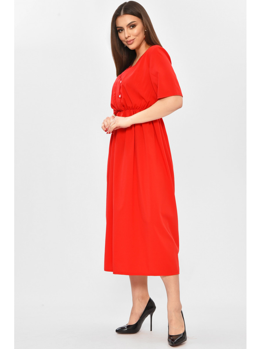 Платье женское однотонное красного цвета 208732C