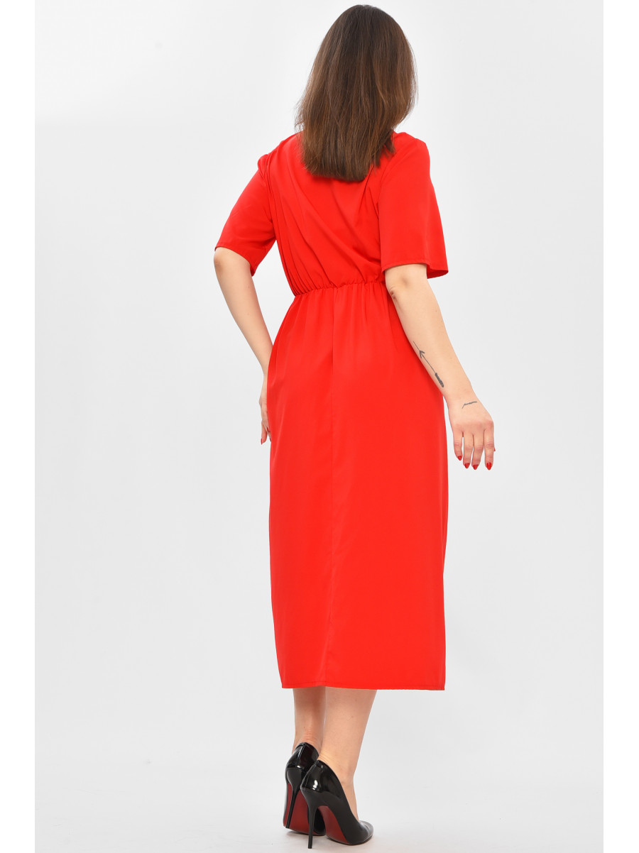 Платье женское однотонное красного цвета 208732C