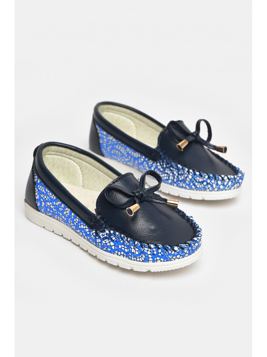 Мокасины детские для девочки темно-синего цвета 1736-7 208735C