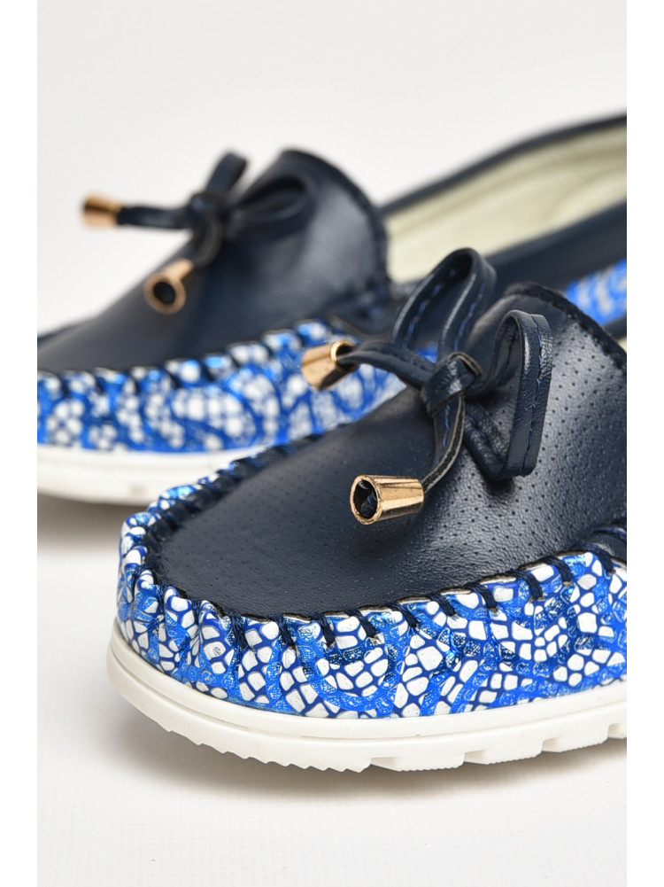 Мокасины детские для девочки темно-синего цвета 1736-7 208735C