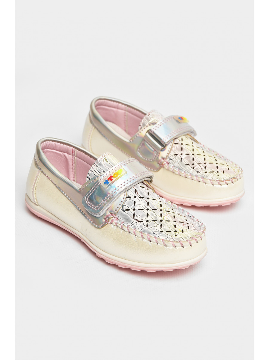 Мокасины детские для девочки белого цвета 18307-1 208736C