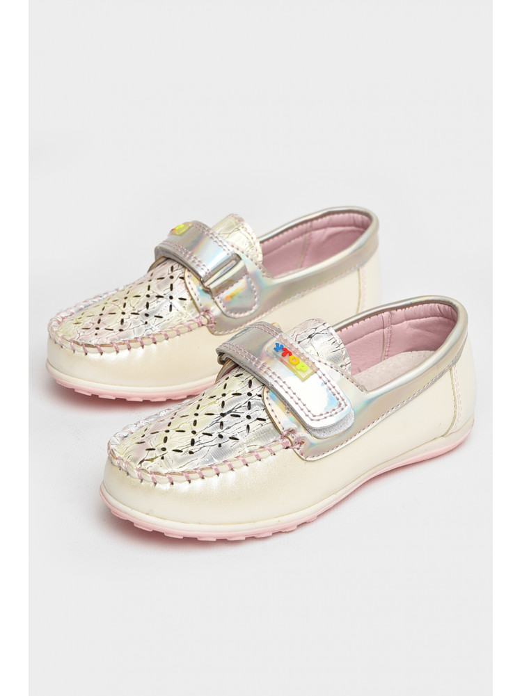 Мокасины детские для девочки белого цвета 18307-1 208736C