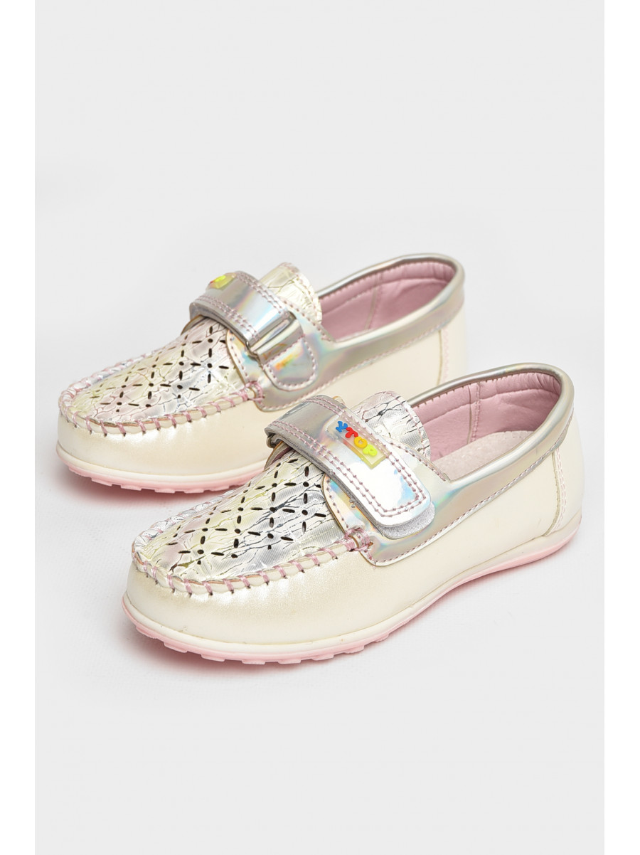 Мокасины детские для девочки белого цвета 18307-1 208736C