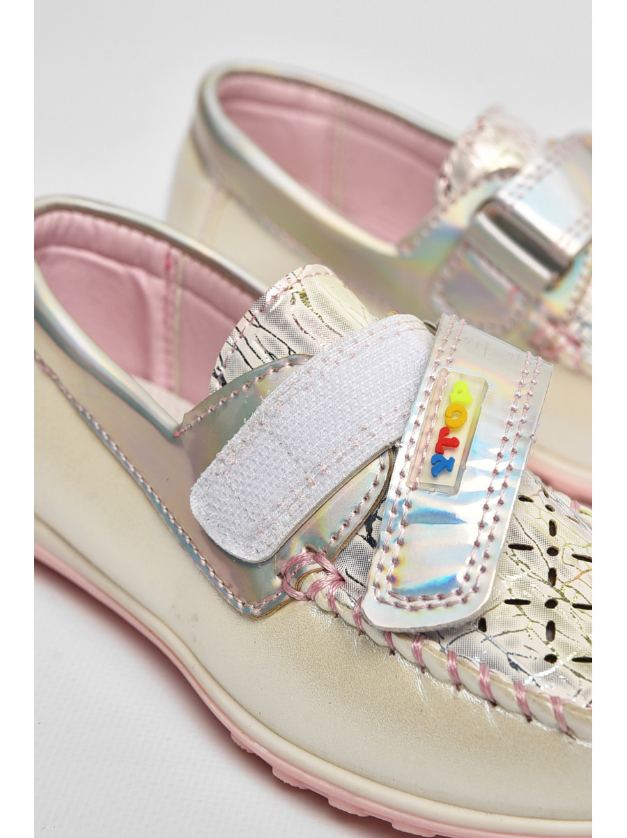 Мокасины детские для девочки белого цвета 18307-1 208736C