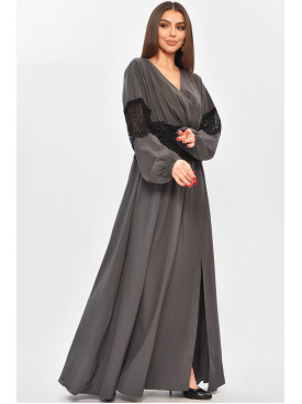 Платье женское однотонное тёмно-серого цвета 8345 208737C