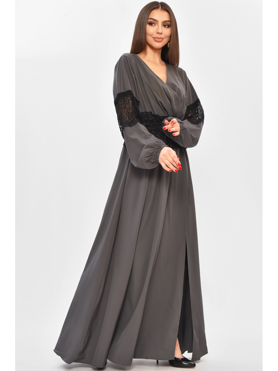 Платье женское однотонное тёмно-серого цвета 8345 208737C