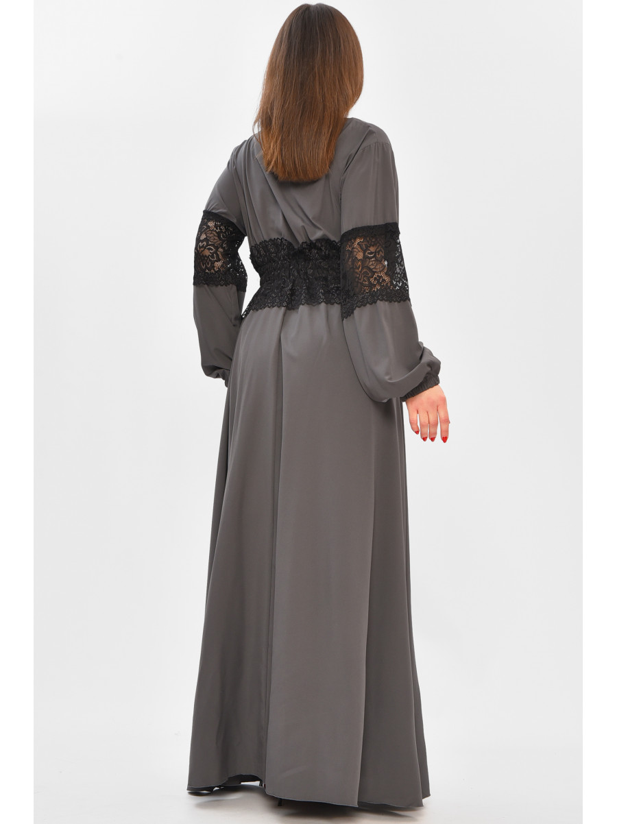 Платье женское однотонное тёмно-серого цвета 8345 208737C