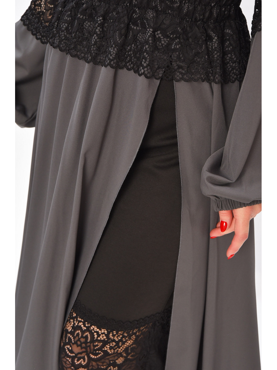 Платье женское однотонное тёмно-серого цвета 8345 208737C