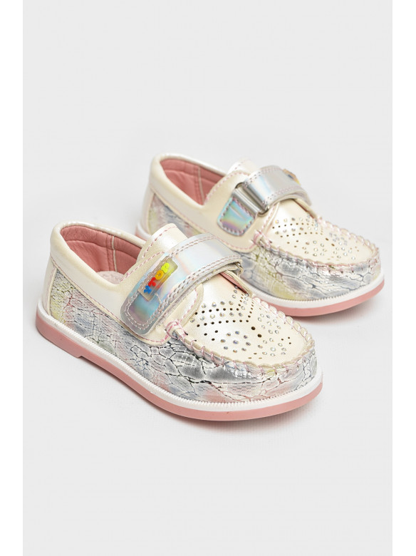 Мокасины детские для девочки белого цвета 18303-1 208738C