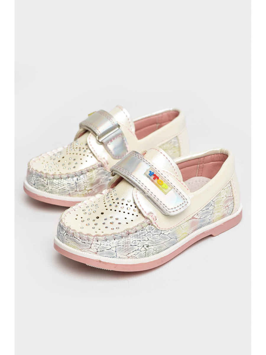 Мокасины детские для девочки белого цвета 18303-1 208738C
