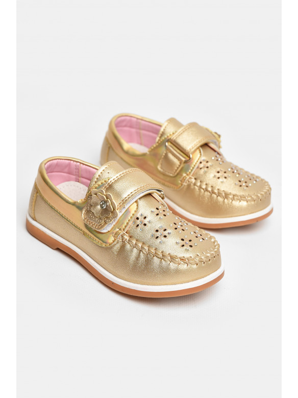 Мокасины детские для девочки золотистого цвета 18301-20 208739C