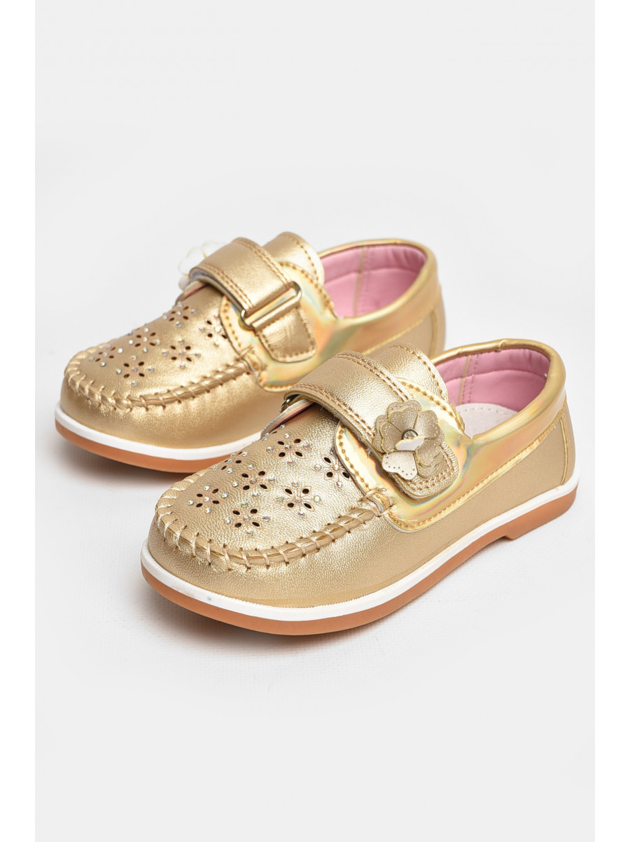 Мокасины детские для девочки золотистого цвета 18301-20 208739C