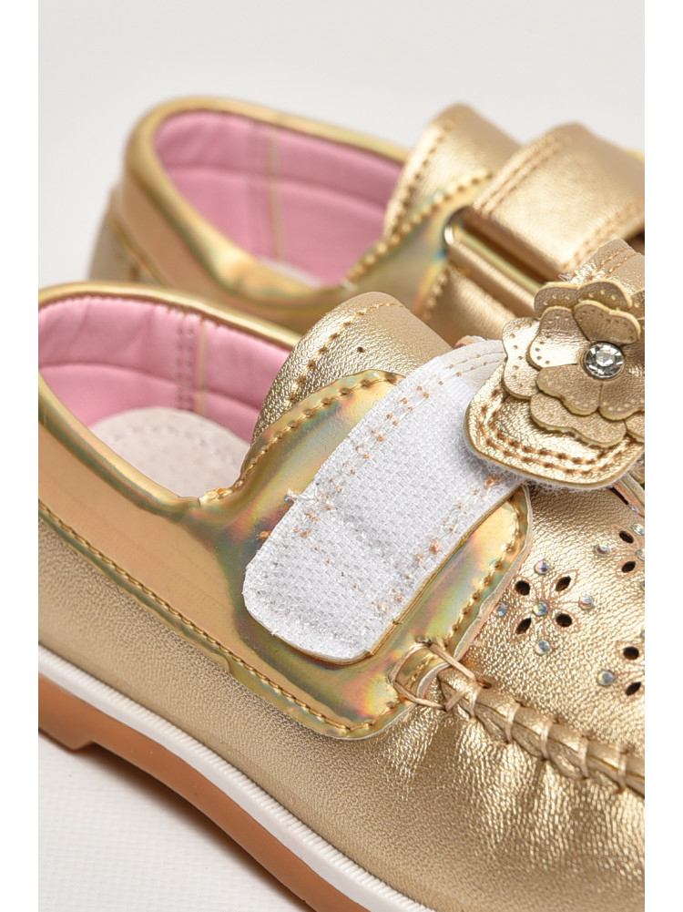 Мокасины детские для девочки золотистого цвета 18301-20 208739C