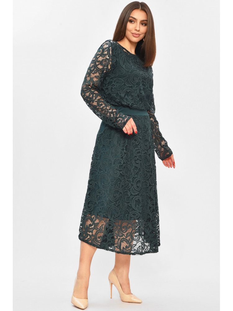 Костюм жіночий напівбатальний темно-зеленого кольору 8165 208740C