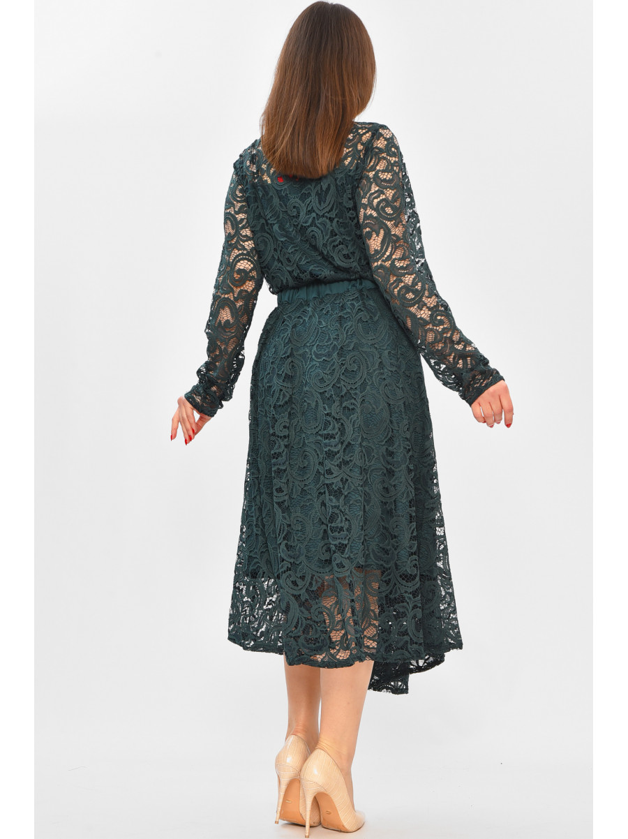 Костюм жіночий напівбатальний темно-зеленого кольору 8165 208740C