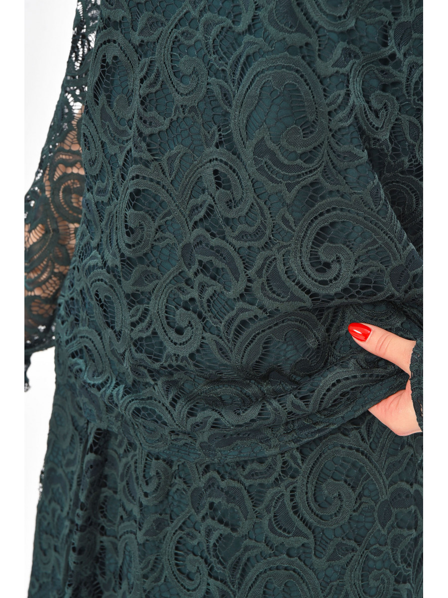 Костюм жіночий напівбатальний темно-зеленого кольору 8165 208740C