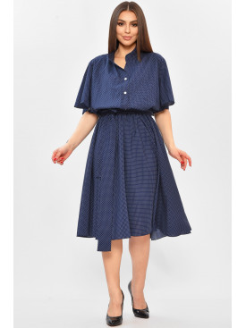 Платье женское тёмно-синего цвета с принтом 8371 208744C