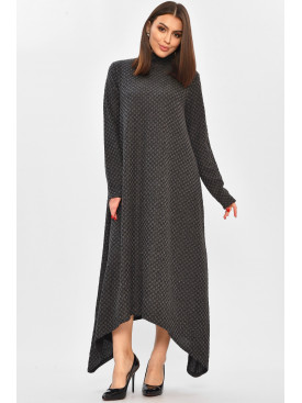 Сукня жіноча однотонна темно-сірого кольору 8230 208749C Сукня жіноча однотонна темно-сірого кольору 8230 208749C
