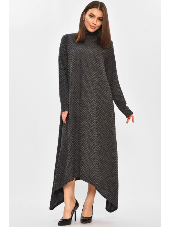Сукня жіноча однотонна темно-сірого кольору 8230 208749C