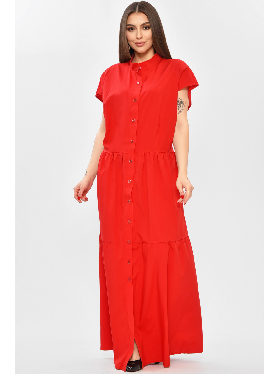 Платье женское полубатальное красного цвета 8313 208751C