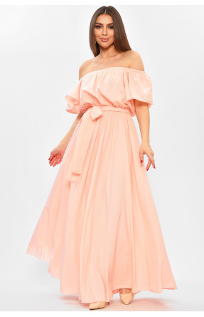 Платье женское полубатальное персикового цвета 8377 208752C