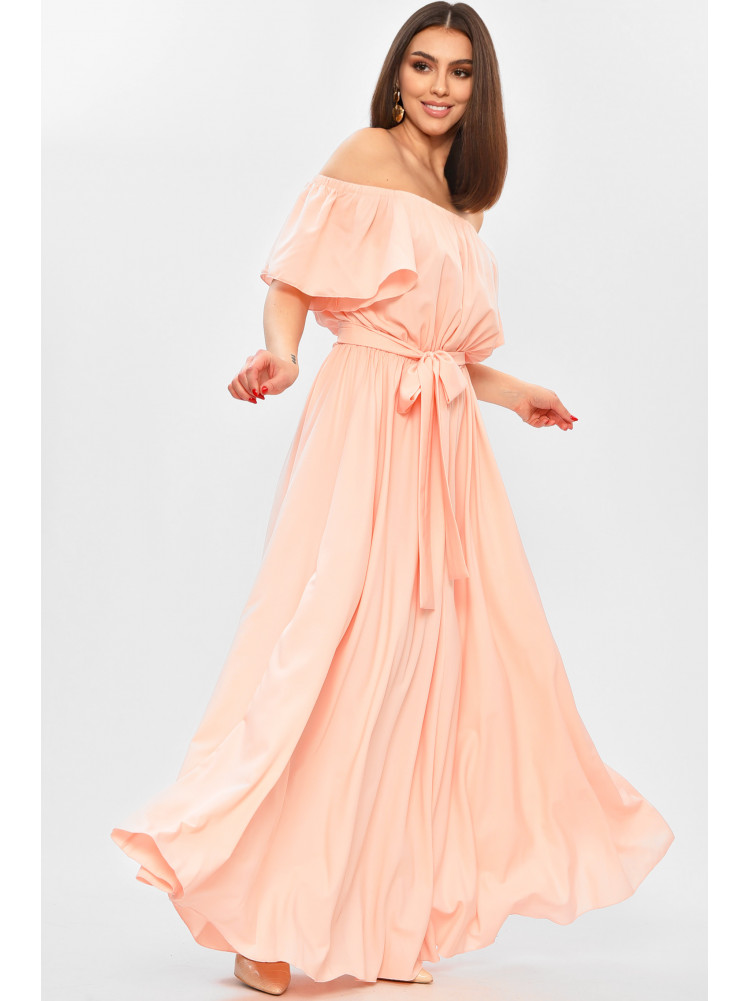 Платье женское полубатальное персикового цвета 8377 208752C