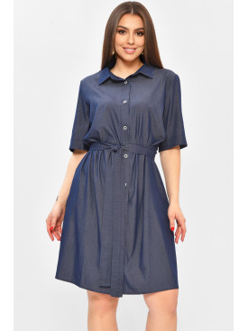 Платье женское однотонное тёмно-синего цвета 8243 208753C