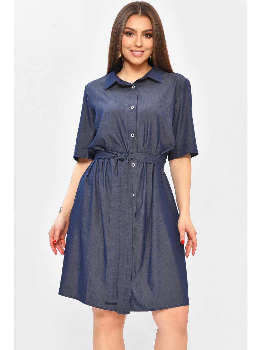 Платье женское однотонное тёмно-синего цвета 8243 208753C