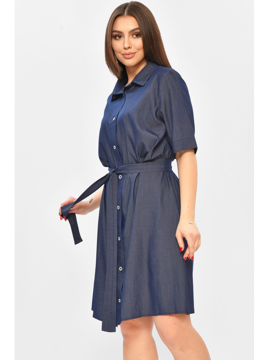 Платье женское однотонное тёмно-синего цвета 8243 208753C