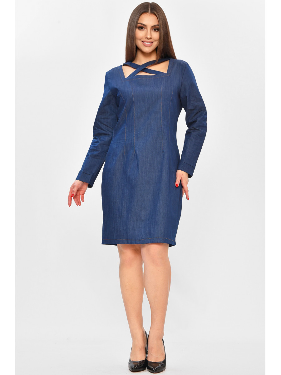 Сукня жіноча однотонна темно-синього кольору 4568 208754C
