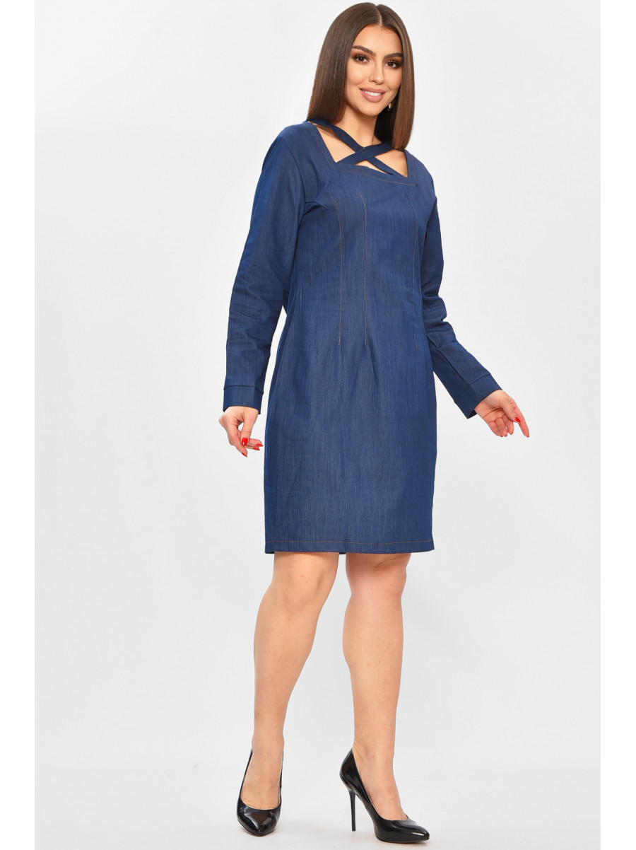 Сукня жіноча однотонна темно-синього кольору 4568 208754C