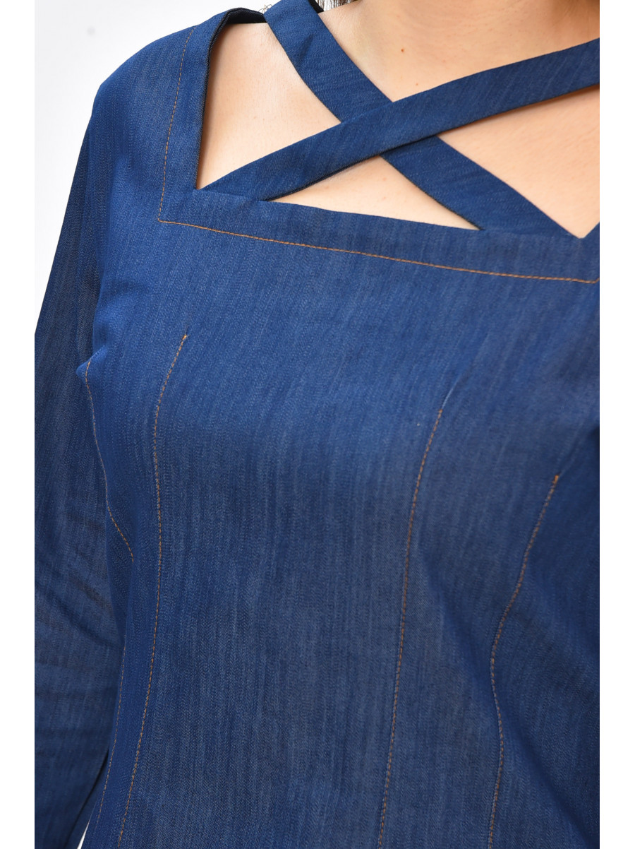 Сукня жіноча однотонна темно-синього кольору 4568 208754C